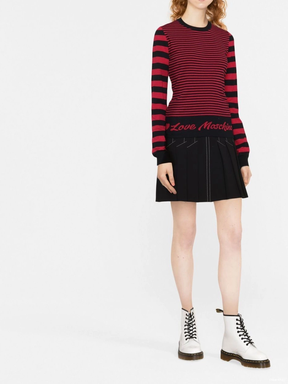 Affordable striped jumper intarsia-logo Women Moschino Love 0427